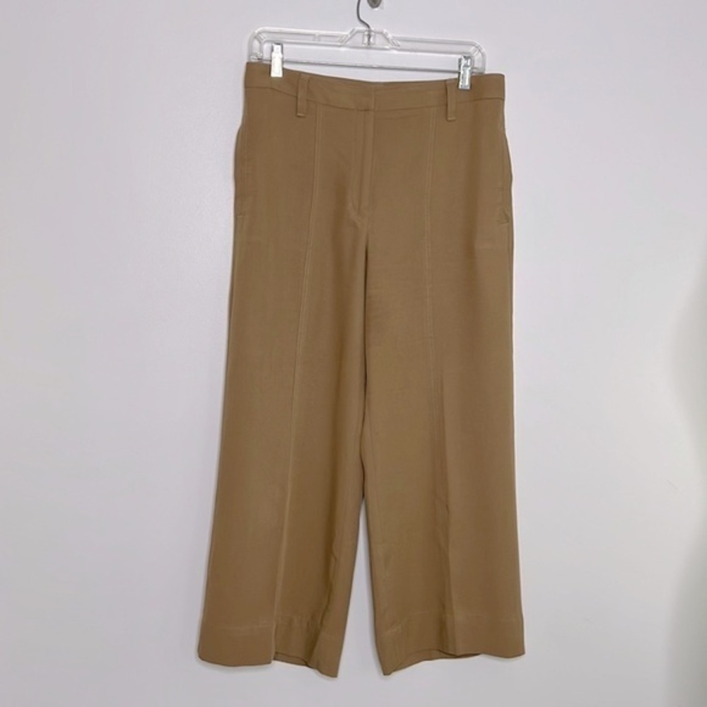 Ann Taylor tan cropped wide leg pants, size 6